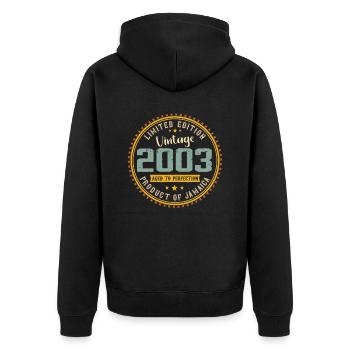 Vintage 2003 Cadeau D’anniversaire 2003 - Veste à capuche bio Premium Unisexe - noir - Dos - Nico (187cm)