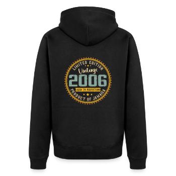 Vintage 2006 Cadeau D’anniversaire 2006 - Veste à capuche bio Premium Unisexe - noir - Dos - Nico (187cm)