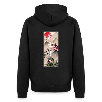 Japon Paysage Samouraï d’Art japonais - Veste à capuche bio Premium Unisexe - noir - Dos - Nico (187cm)