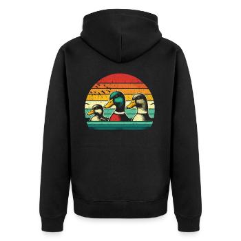 Canards cool - Rétro Vintage - Veste à capuche bio Premium Unisexe - noir - Dos - Nico (187cm)