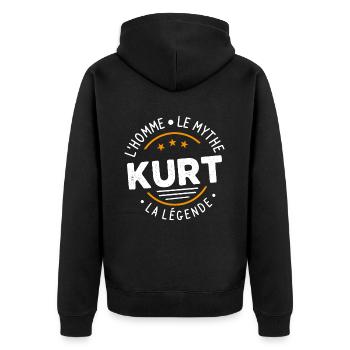 Kurt The Man The Myth The Legend - Unisex Premium Organic Zip Hoodie - black - Back - Nico (187cm)