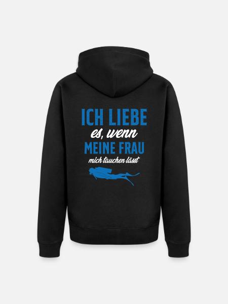 tauchen gehen lässt - Unisex Premium Bio Zip Hoodie - Schwarz