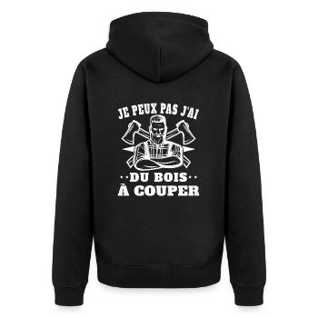 Je peux pas j'ai un arbre à couper - Veste à capuche bio Premium Unisexe - noir - Dos - Nico (187cm)