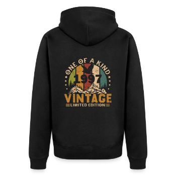 1997 Jahrgang Geboren 1997 Geburtstagsgeschenk - Unisex Premium Bio Zip Hoodie - Schwarz - Hinten - Nico (187cm)