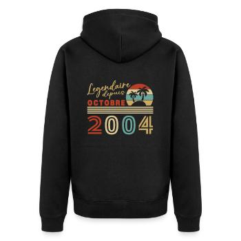 Original October 2004 vintage anniversary 2004 - Unisex Premium Organic Zip Hoodie - black - Back - Nico (187cm)