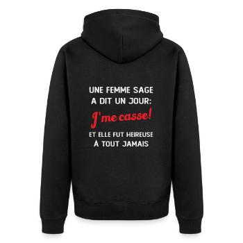 idee depart collegue de travail humour - Veste à capuche bio Premium Unisexe - noir - Dos - Nico (187cm)