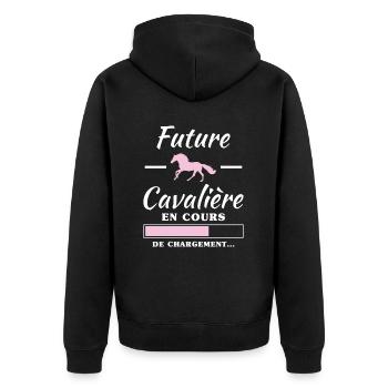 future cavalière - spécial maternité - Veste à capuche bio Premium Unisexe - noir - Dos - Nico (187cm)