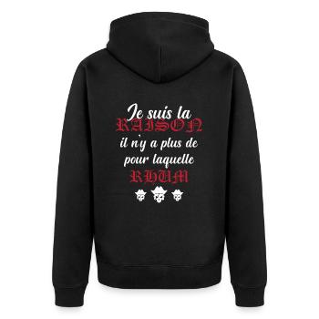 Cadeau Humour Pirates Rhum - Veste à capuche bio Premium Unisexe - noir - Dos - Nico (187cm)