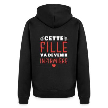 fille va devenir infirmière - Future infirmière - Veste à capuche bio Premium Unisexe - noir - Dos - Nico (187cm)