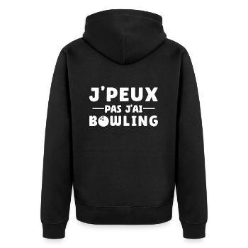 Je Peux Pas J'ai Bowling - Veste à capuche bio Premium Unisexe - noir - Dos - Nico (187cm)