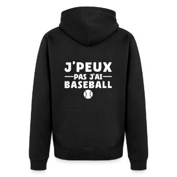 Je Peux Pas J'ai Baseball Humour Cadeau - Veste à capuche bio Premium Unisexe - noir - Dos - Nico (187cm)