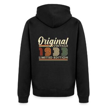 Vintage 1933 Vintage cadeau d’anniversaire rétro - Veste à capuche bio Premium Unisexe - noir - Dos - Nico (187cm)