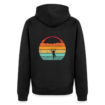 Parachute Vintage rétro cadeau - Veste à capuche bio Premium Unisexe - noir - Dos - Nico (187cm)