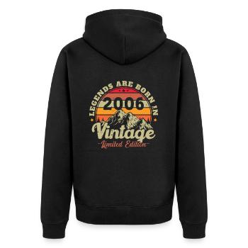 Les Légendes Sont Nées En 2006 Vintage Cadeau - Veste à capuche bio Premium Unisexe - noir - Dos - Nico (187cm)