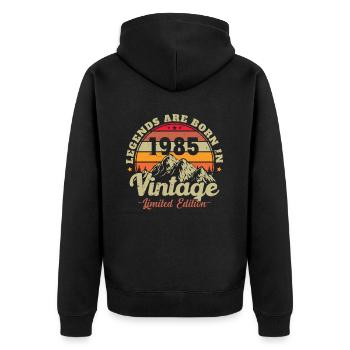 1985 Vintage Original 1985 Birthday Gift - Unisex Premium Organic Zip Hoodie - black - Back - Nico (187cm)