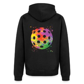 Pickleball Colorsplash Wiffleball Club - Veste à capuche bio Premium Unisexe - noir - Dos - Nico (187cm)