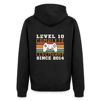 Level 10 Complete 2014 Birthday Gift - Unisex Premium Organic Zip Hoodie - black - Back - Nico (187cm)