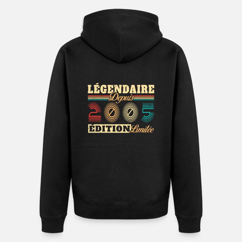 Légendaire Depuis 2005 - Veste à capuche bio Premium Unisexe - noir