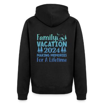 Sommer Familienurlaub Der Erinnerungen Weckt - Unisex Premium Bio Zip Hoodie - Schwarz - Hinten - Nico (187cm)