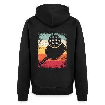 Équipe de pickleball rétro du Wiffleball Club - Veste à capuche bio Premium Unisexe - noir - Dos - Nico (187cm)