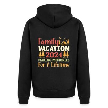 Sommer Familienurlaub Der Erinnerungen Weckt - Unisex Premium Bio Zip Hoodie - Schwarz - Hinten - Nico (187cm)
