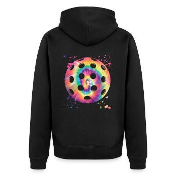 Équipe de pickleball du club Wiffleball - Veste à capuche bio Premium Unisexe - noir - Dos - Nico (187cm)