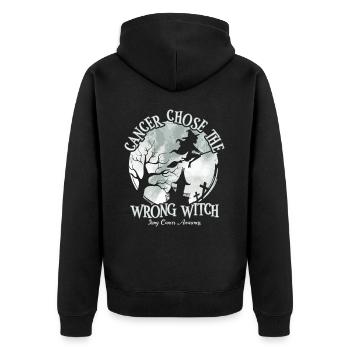 Cancer Sorcière Cancer du poumon blanc - Veste à capuche bio Premium Unisexe - noir - Dos - Nico (187cm)