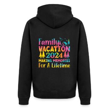 Sommer Familienurlaub Der Erinnerungen Weckt - Unisex Premium Bio Zip Hoodie - Schwarz - Hinten - Nico (187cm)