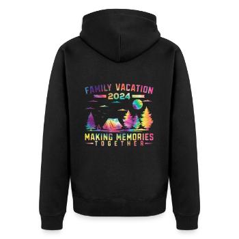 Sommer Familienurlaub Der Erinnerungen Weckt - Unisex Premium Bio Zip Hoodie - Schwarz - Hinten - Nico (187cm)