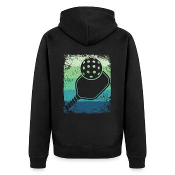 Équipe de pickleball rétro du Wiffleball Club - Veste à capuche bio Premium Unisexe - noir - Dos - Nico (187cm)