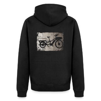 Lastenfahrrad Lastenrad Cargo Bike Cargobike - Unisex Premium Organic Zip Hoodie - black - Back - Nico (187cm)