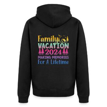 Sommer Familienurlaub Der Erinnerungen Weckt - Unisex Premium Bio Zip Hoodie - Schwarz - Hinten - Nico (187cm)