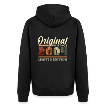 Vintage 2004 Jahrgang Geburtstag Retro Geschenk - Unisex Premium Organic Zip Hoodie - black - Back - Nico (187cm)