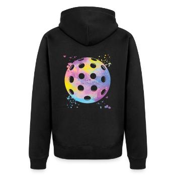 Pickleball Colorsplash Wiffleball Club - Veste à capuche bio Premium Unisexe - noir - Dos - Nico (187cm)