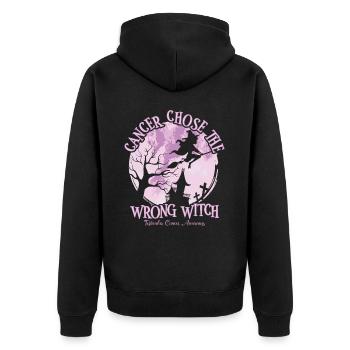 Cancer, Sorcière, Orchidée, Cancer Des Testicules - Veste à capuche bio Premium Unisexe - noir - Dos - Nico (187cm)