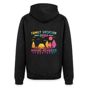 Sommer Familienurlaub Der Erinnerungen Weckt - Unisex Premium Bio Zip Hoodie - Schwarz - Hinten - Nico (187cm)