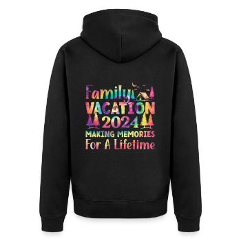 Sommer Familienurlaub Der Erinnerungen Weckt - Unisex Premium Bio Zip Hoodie - Schwarz - Hinten - Nico (187cm)