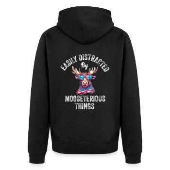 Facilement distrait drôle orignal orignal - Veste à capuche bio Premium Unisexe - noir - Dos - Nico (187cm)