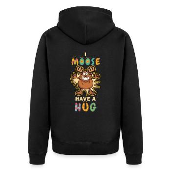 I Moose Have A A Hug Hug Câlin Orignal Drôle - Veste à capuche bio Premium Unisexe - noir - Dos - Nico (187cm)