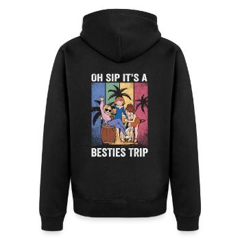 Week-end entre filles Oh Sip C’est un voyage de meilleures amies - Veste à capuche bio Premium Unisexe - noir - Dos - Nico (187cm)