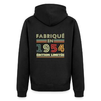 Fabriqué En 1954 Édition Limitée - Veste à capuche bio Premium Unisexe - noir - Dos - Nico (187cm)