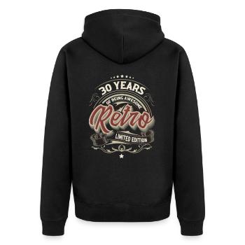 30 Ans Cadeau Anniversaire Vintage Special - Veste à capuche bio Premium Unisexe - noir - Dos - Nico (187cm)