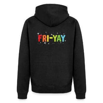 Fri Yay Enseignants Ambiance du week-end de l’école - Veste à capuche bio Premium Unisexe - noir - Dos - Nico (187cm)