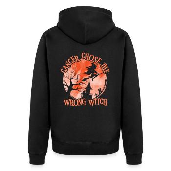 Cancer Orange Sorcière Cancer du rein - Veste à capuche bio Premium Unisexe - noir - Dos - Nico (187cm)