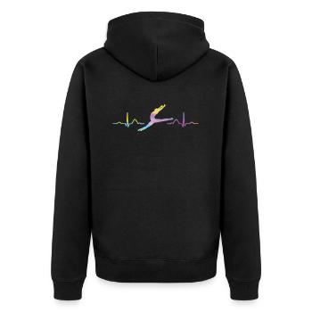 Ballet, Danseur, Battement de cœur, Ecg, Ballerine - Veste à capuche bio Premium Unisexe - noir - Dos - Nico (187cm)