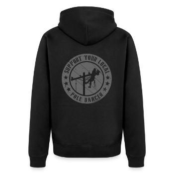 Support Your Local Pole Dancer Lineman - Unisex Premium Organic Zip Hoodie - black - Back - Nico (187cm)