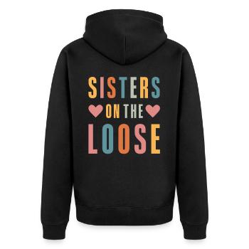 Sisters On The Loose Girls Reunion Trip - Unisex Premium Organic Zip Hoodie - black - Back - Nico (187cm)