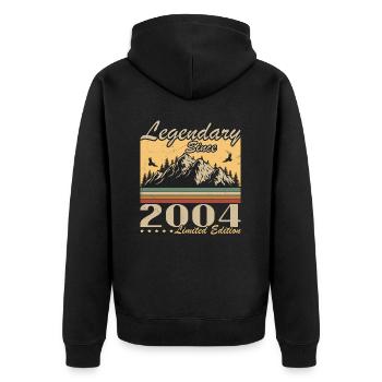 Légendaire depuis 2004 Vintage cadeau d’anniversaire - Veste à capuche bio Premium Unisexe - noir - Dos - Nico (187cm)