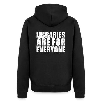 Les bibliothèques s’adressent à tous les amoureux des livres - Veste à capuche bio Premium Unisexe - noir - Dos - Nico (187cm)