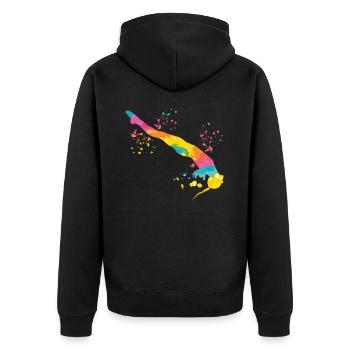 Diving Synchronized Diving - Unisex Premium Organic Zip Hoodie - black - Back - Nico (187cm)